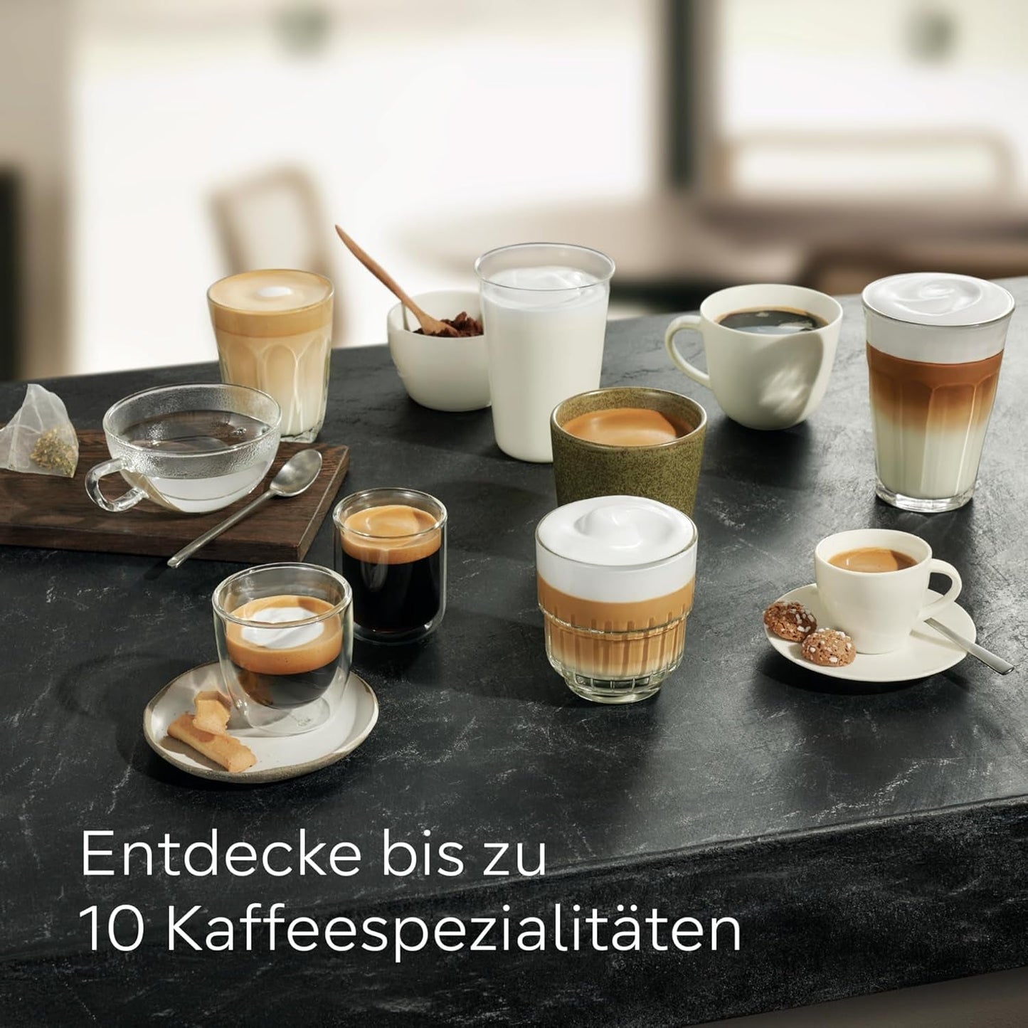 Cafetera espresso totalmente automática Siemens EQ500 TQ513D01, muchas especialidades de café, espumador de leche, recipiente de leche integrado, limpieza automática a vapor, 1500 W, luz natural plata/negro piano