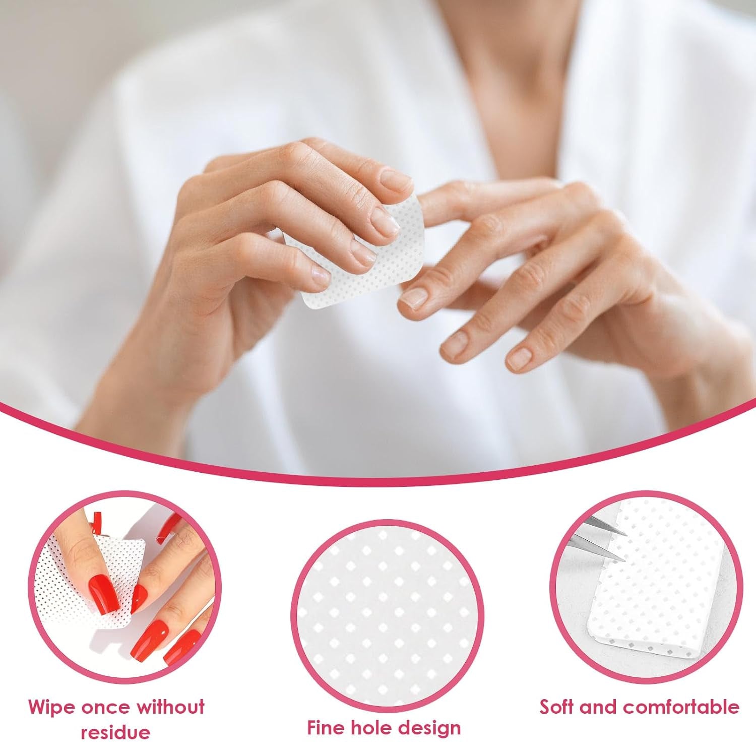 330 Stück Fusselfrei Nägel Wattepads, Fusselfreie Nageltücher, Nagel Wischtücher Wattepads, Nagelleck Entfernen Für Cleaner Gelnägel Nail Wipes Pads (blanco)