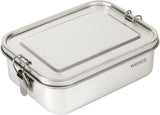 Fiambrera Wenco de Acero Inoxidable, 2 Compartimentos, Gran Capacidad, 850 ml, Fiambrera Impermeable, Apta para Lavavajillas, Incluye Anillo de Silicona de Repuesto, 18,5 x 14 x 5,5 cm, Plata (Paquete de 2) Cajas para Almacenamiento de Alimentos Naty Shop
