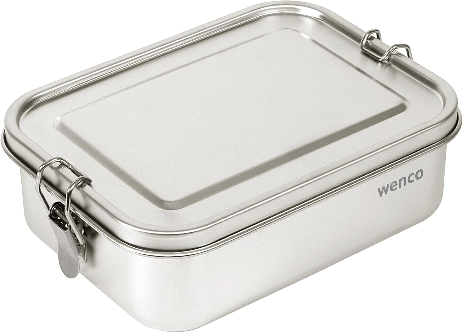 Fiambrera Wenco de Acero Inoxidable, 2 Compartimentos, Gran Capacidad, 850 ml, Fiambrera Impermeable, Apta para Lavavajillas, Incluye Anillo de Silicona de Repuesto, 18,5 x 14 x 5,5 cm, Plata (Paquete de 2) Cajas para Almacenamiento de Alimentos Naty Shop