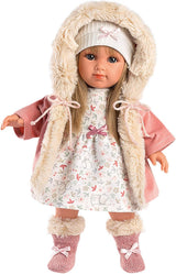 Llorens 1053541 Elena Cabello Rubio Ojos Azules Muñeca De Cuerpo Suave De Moda Incluye Traje De Moda Con Abrigo Con Capucha 35 Cm
