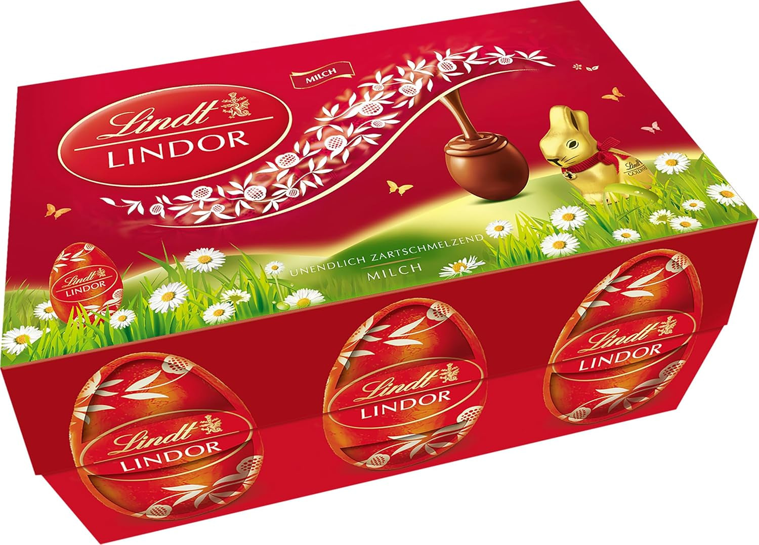 Mezcla de Pascua Chocolate Lindt LINDOR | Caja 144g | Huevos LINDOR que se deshacen en la boca en tres variantes: Chocolate con leche, Chocolate negro, Avellana | Chocolate de Pascua | Regalo de chocolate | 1 paquete