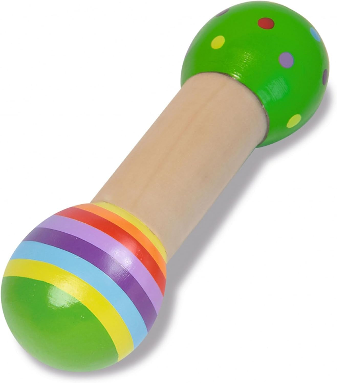 Eichhorn - Set musical de 2 piezas, incluye juguete con cascabeles y baqueta sonora, instrumentos musicales de madera de colores, a partir de 1 año Juguetes para bebés Naty Shop