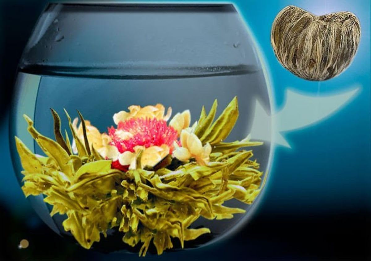 Lingote de oro de flores de té 1 pieza 6 g | Hojas de té verde | Flores de jazmín | Enredadera europea | Té verde Té con flores | Flores de té verde | Ideal para los amantes del té