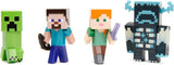 Jada Toys Juego de Figuras Minecraft (4 Piezas) Hechas de Metal - Figuras Coleccionables Minecraft Caves & Cliffs (Steve, Alex, Creeper y Warden) Para Gamers y Coleccionistas 8+ 6cm Cada Figuras de Acción Naty Shop