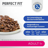 Perfect Fit Adult 1+ selección de comida húmeda con salmón, pescado de aguas profundas, ternera y pollo, 48 sobres, 12x85g (paquete de 4) - Comida húmeda premium para gatos adultos a partir de 1 año