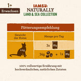 IAMS Comida húmeda natural para gatos en salsa - Comida húmeda de carne y pescado de alta calidad para gatos adultos, Colección Land & Sea, 12 x 85 g