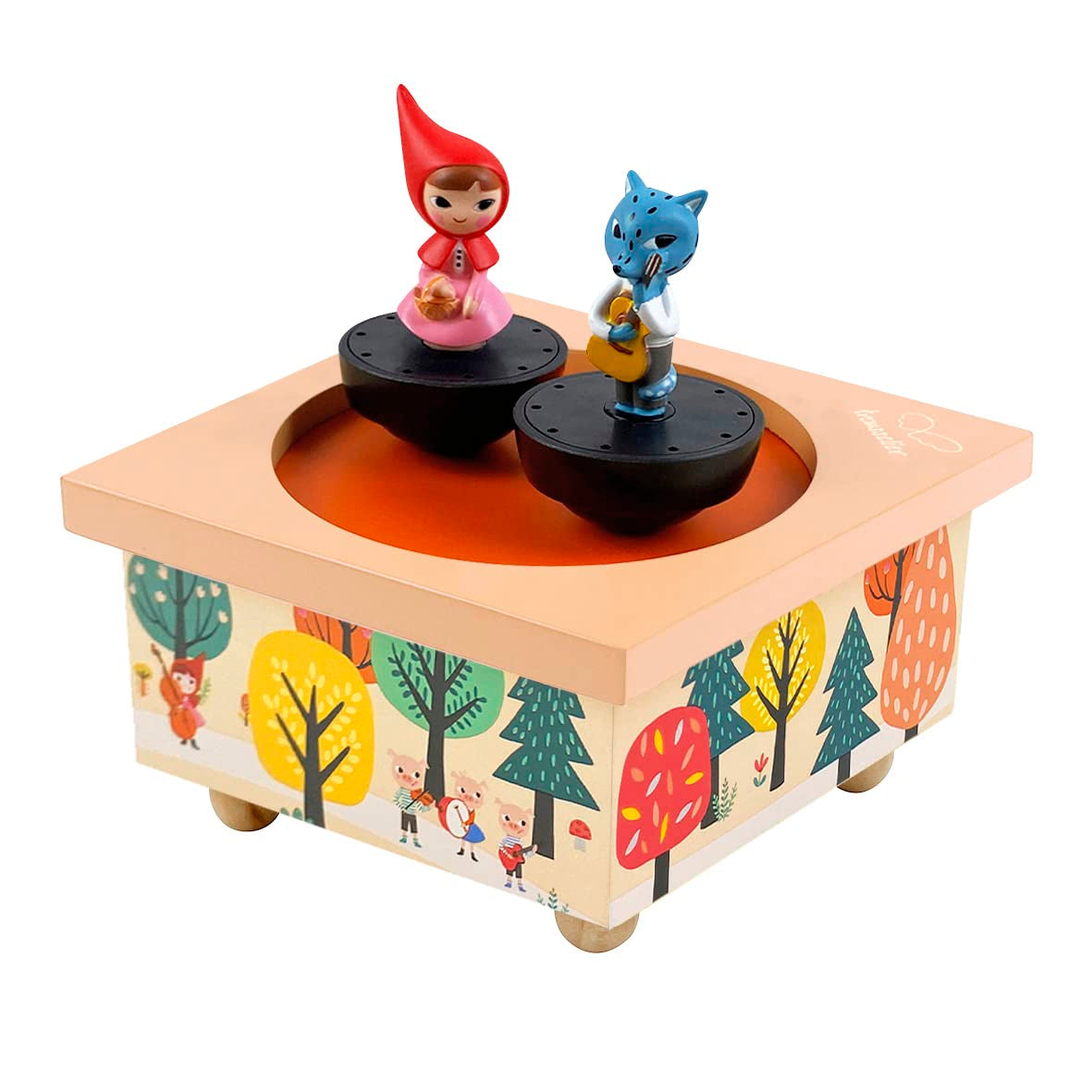 Trousselier - Caperucita Roja - Caja de música bailando - Caja de música - Regalo de cumpleaños ideal - 2 figuras desmontables - Fácil de manejar - Música primaveral de Vivaldi - Color Multicolor, S95095, Juguetes para bebés grandes Naty Shop Default Title