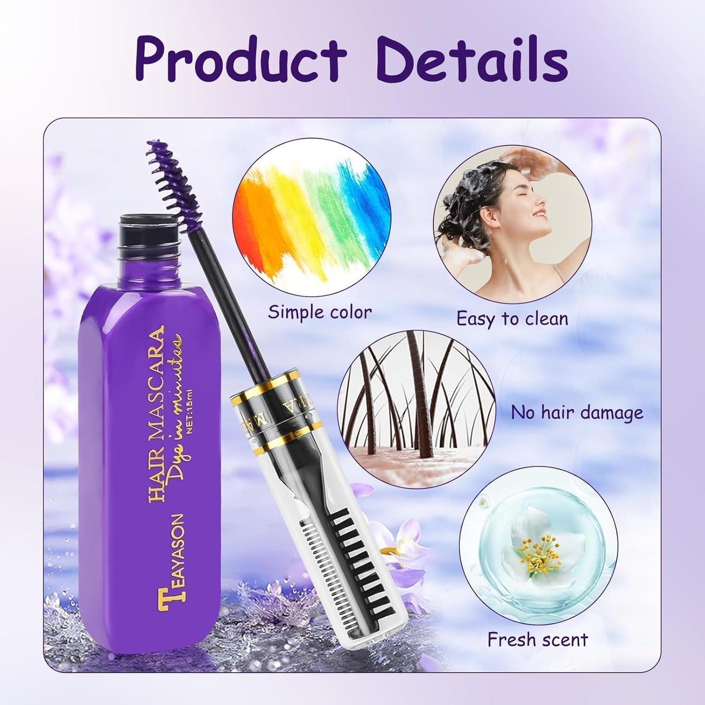 5 colores tinte temporal para el cabello cera para el cabello coloreada máscara para el cabello tinte temporal para el cabello máscara para niñas y mujeres tinte para el cabello lavable tiza adecuada para cumpleaños, cosplay, bricolaje, tinte para el cabello de Halloween Naty Shop