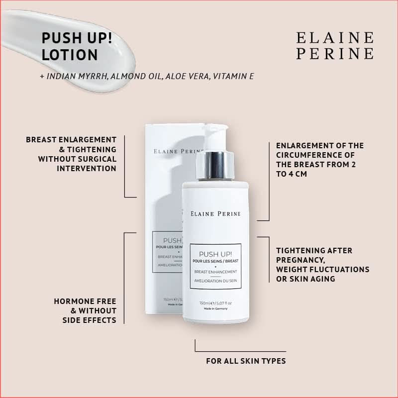 Crema para aumento y levantamiento de senos, ingredientes naturales - ¡PUSH UP! por Elaine Perine™ Cosmética y Belleza Naty Shop