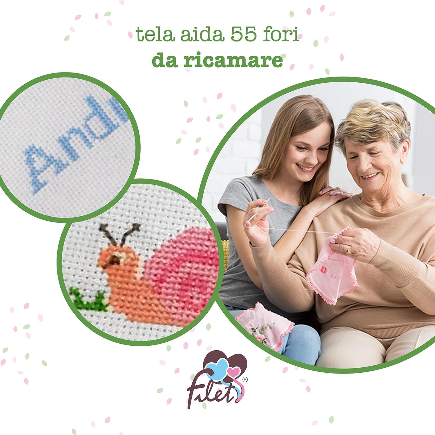 Juego de ropa de cama para capazo blanco y rosa, compuesto por 1 sábana bajera, 1 sábana encimera con cinta de Aida para bordar y 1 funda de almohada, 100% algodón, Made in Italy Edredones y edredones Naty Shop