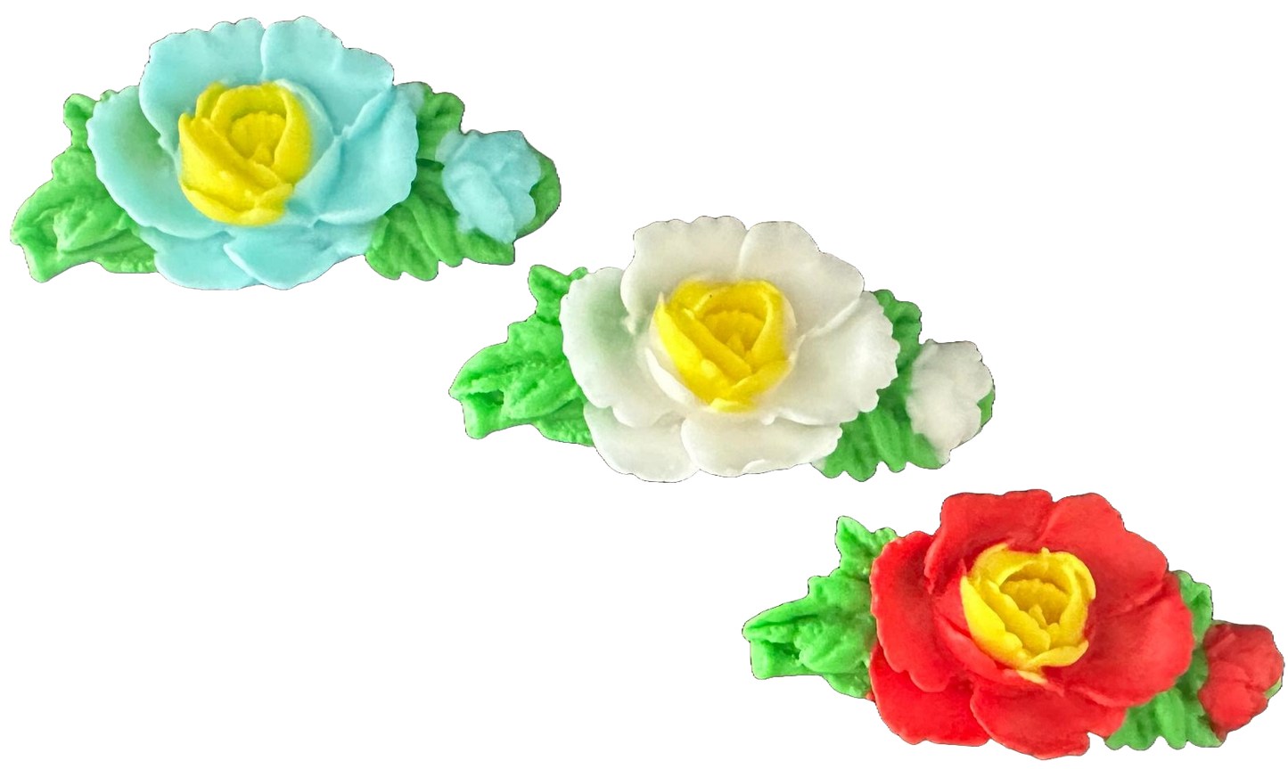 Set de 3 decoraciones de azúcar comestible, rosas Decoraciones de Sugar Paste Nati Shop