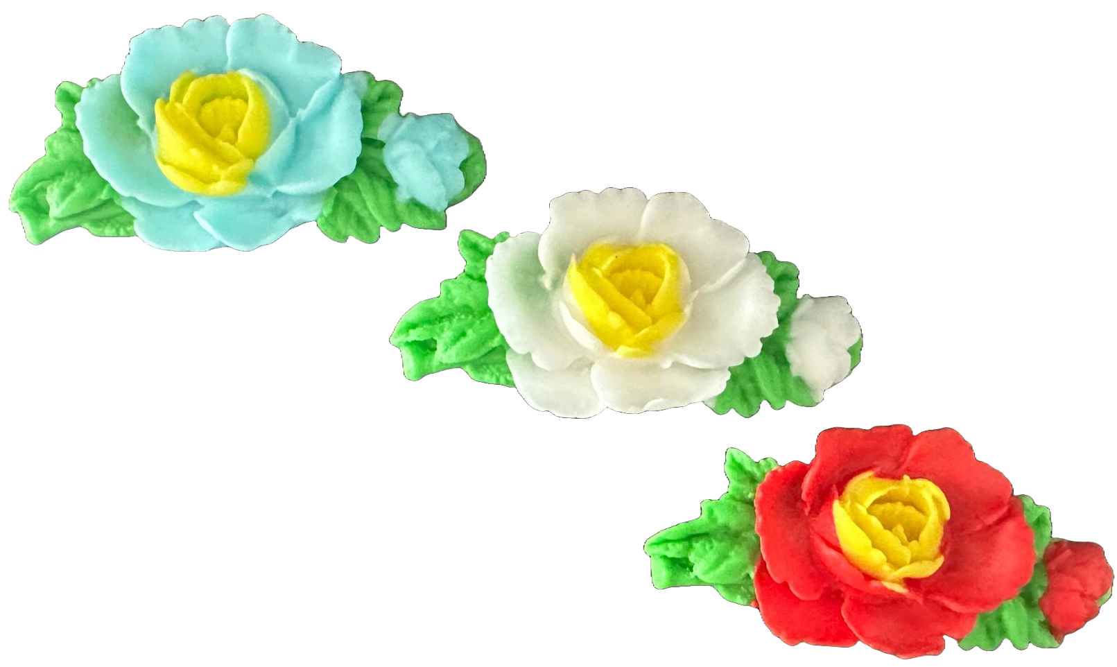 Set de 3 decoraciones de azúcar comestible, rosas Decoraciones de Sugar Paste Nati Shop