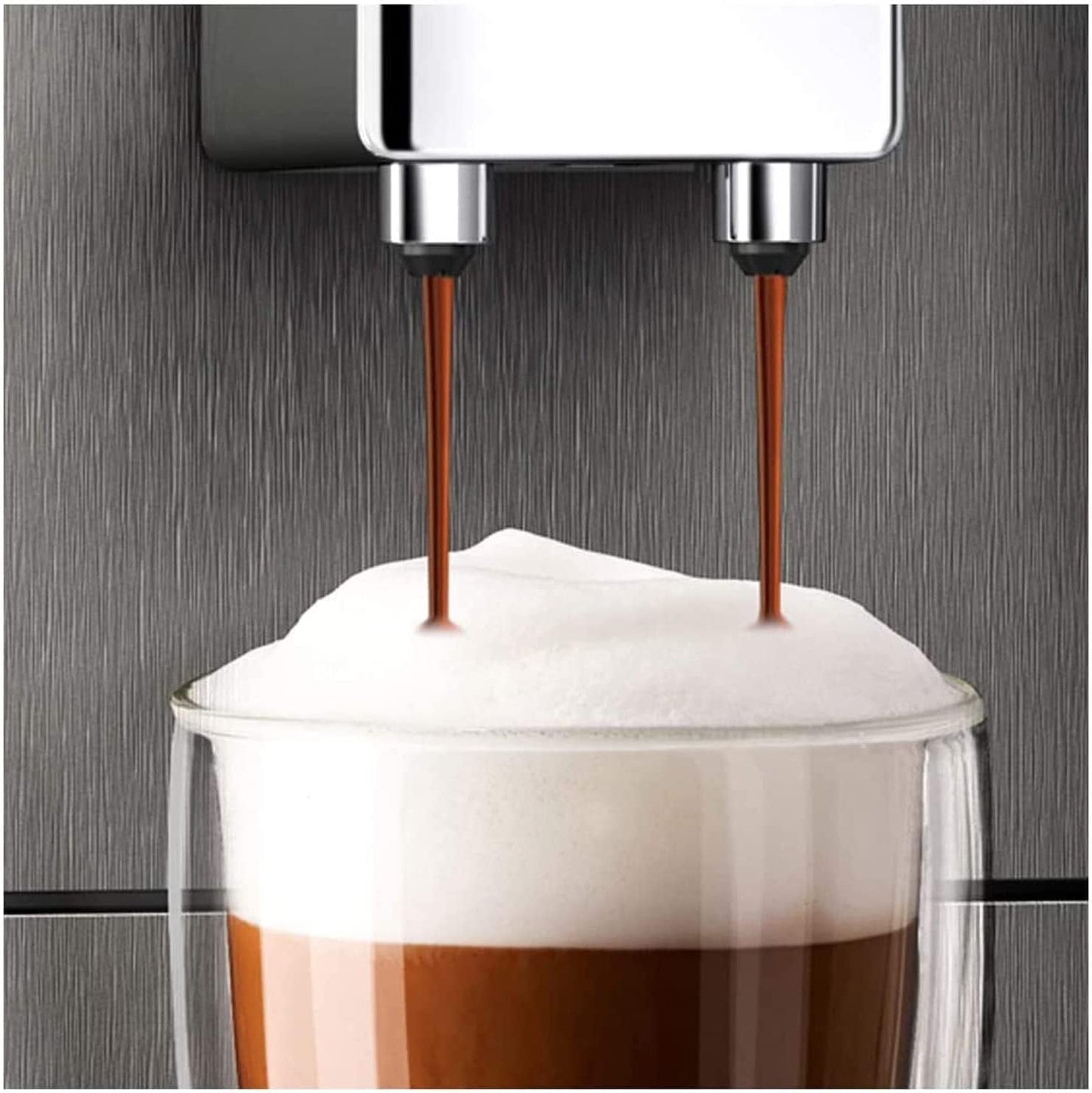 Melitta Avanza - Cafetera espresso totalmente automática con sistema de leche, cafetera espresso con molinillo y depósito de agua extra grande (1,5 l) para, por ejemplo, café. capuchino o espresso, titán místico