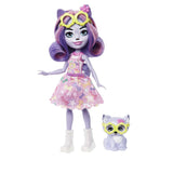 Enchantimals HHB90 - Muñeca Hadley Husky (Aprox.15 cm) y figura de animal de perro de trineo, muñeca pequeña con falda desmontable y accesorios, gran regalo para niños a partir de 4 años