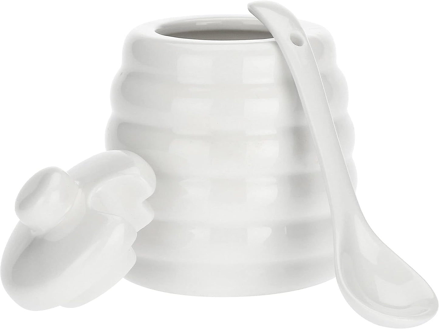 la Porcellana "Azucarero con Cuchara para el Hogar, Caja Regalo, Blanco"
