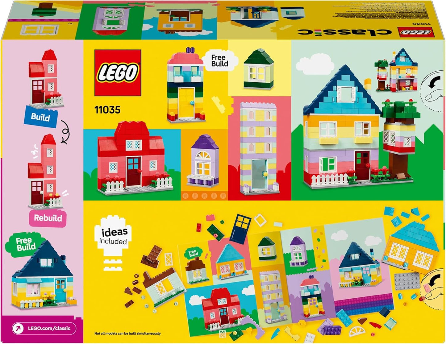 LEGO Classic Casas Creativas, Juego de Ladrillos de Construcción para Niños, Juguete de Construcción de 850 Ladrillos, Juguete de Construcción de Casas con Accesorios, Regalo para Niños y Niñas de 4 Años 11035 Juegos de Construcción Beuche den LEGO-Store