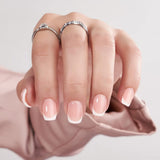Btartbox Uñas Postizas Cuadradas Cortas Pegamento Baby Boomer En Uñas Postizas Rosa Degradado Blanco Uñas Artificiales Cortas con Pegamento para Uñas 30 Piezas Uñas Postizas Cuadradas