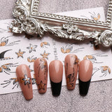 JMEOWIO Nagelsticker Blumen Glitzer 9 Blatt Nail Art Sticker Selbstklebend Nagelaufkleber Frühling Sommer Blumen Dekoration Nageldesign Zubehör