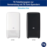 Tork 127530 Papel higiénico suave Midi de calidad avanzada para dispensador de papel higiénico Tork T6 de doble rollo/papel higiénico suave de 2 capas resistente a desgarros, paquete de 27 (27 x 100 metros)