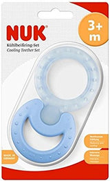 NUK Classic and Cool Juego de anillos de dentición enfriadores de 2 piezas para masaje y enfriamiento 1 juego Sin BPA Colores surtidos