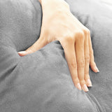 InnovaGoods Huglow Almohada de Lectura con Reposabrazos para Sofá, Cama y Alfombra, Almohada de Lectura con Soporte Lumbar y Asa de Transporte, Ergonómica, Previene Molestias y Dolores, Gris
