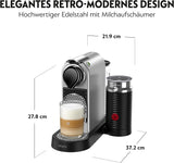 Cafetera espresso con cápsulas Nespresso XN761B Citiz&Milk | Modo de espera automático | 1260 vatios | Capacidad del depósito de agua: 1 l | Presión de la bomba: 19 bares | Plata