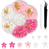 1 Karton Nail Art Charms, 3D Flowers Nagelkunst Charms, Acryl Blumen Nagel Strass Mit Ornamenten, Nagel Edelsteine, Nagel Zubehör Für Mädchen, Nagelkunst Dekoration, DIY Handwerk Nail Design