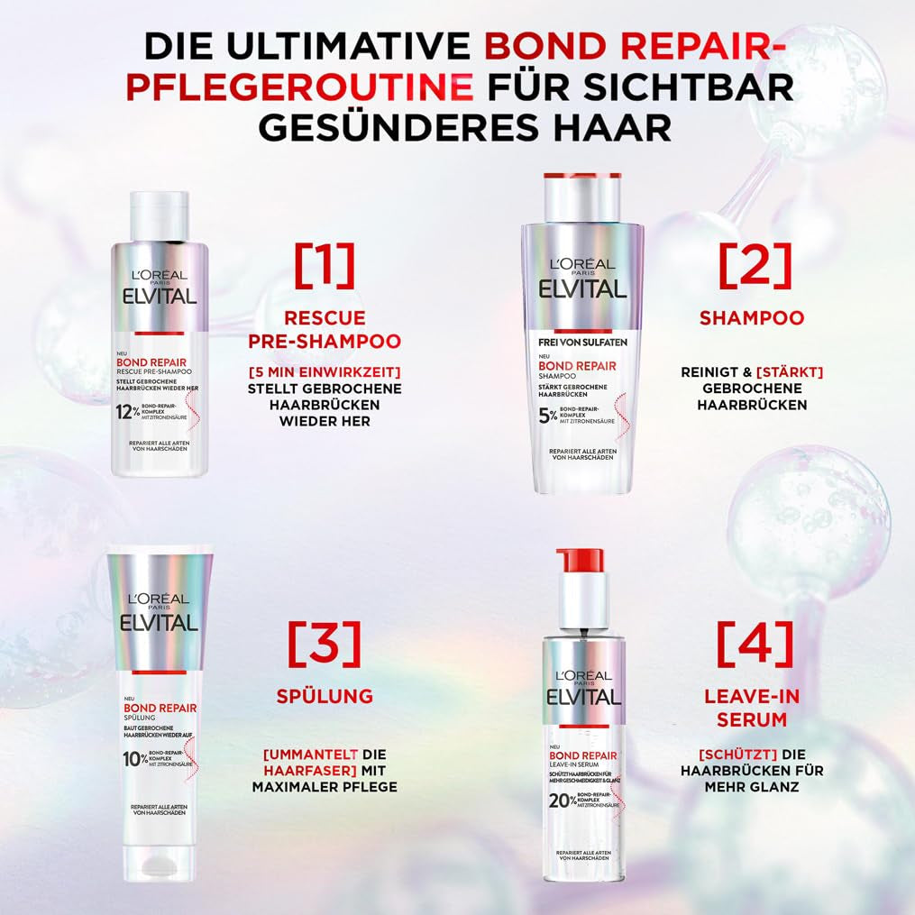 L'Oréal Paris Elvital Bond Repair Shampoo, limpiador suave para reparar el cabello L'Oréal Ducha y Baño