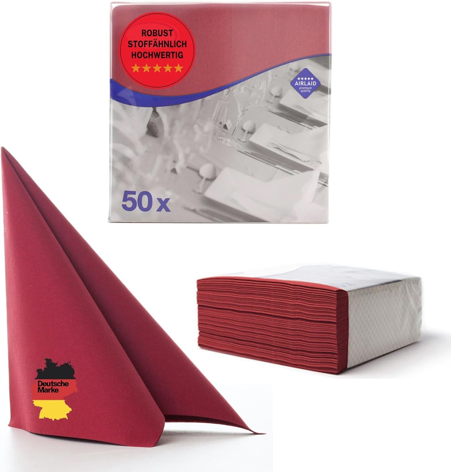 50 Servilletas Aroba Airlaid Aspecto Textil 19 COLORES 40X40 Cm 1/4 pliegue Servilletas de Boda Aspecto Textil de Alta Calidad para Aniversarios Hotel Catering Vacaciones Navidad Boda Rosa