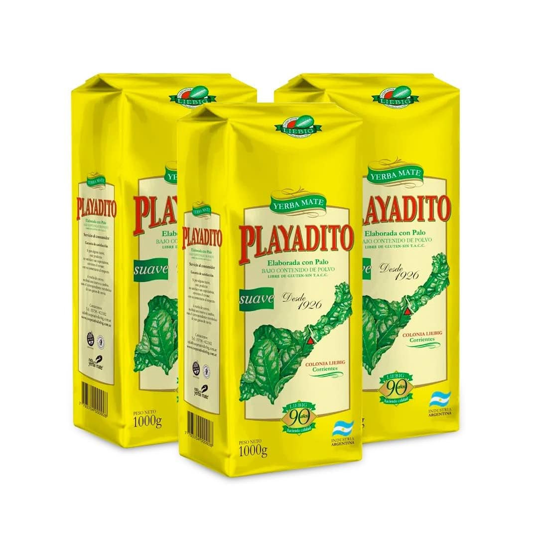 Té Yerba Mate 1 kg - paquete de 3 - antioxidante, energizante, contiene minerales y vitamina B - de Argentina