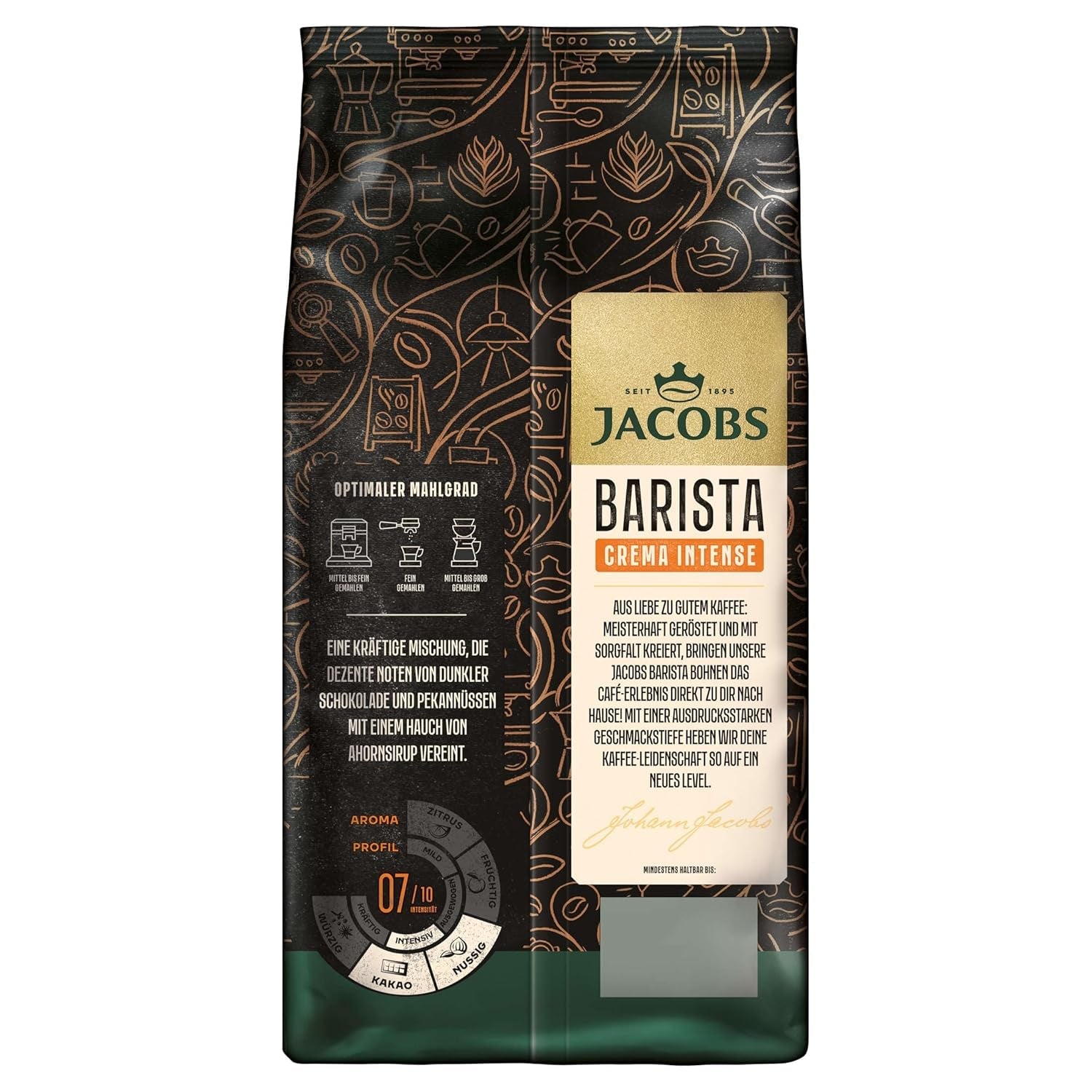 Café entero en grano JACOBS Barista Editions Crema Intensa (4 x 1 kg)
