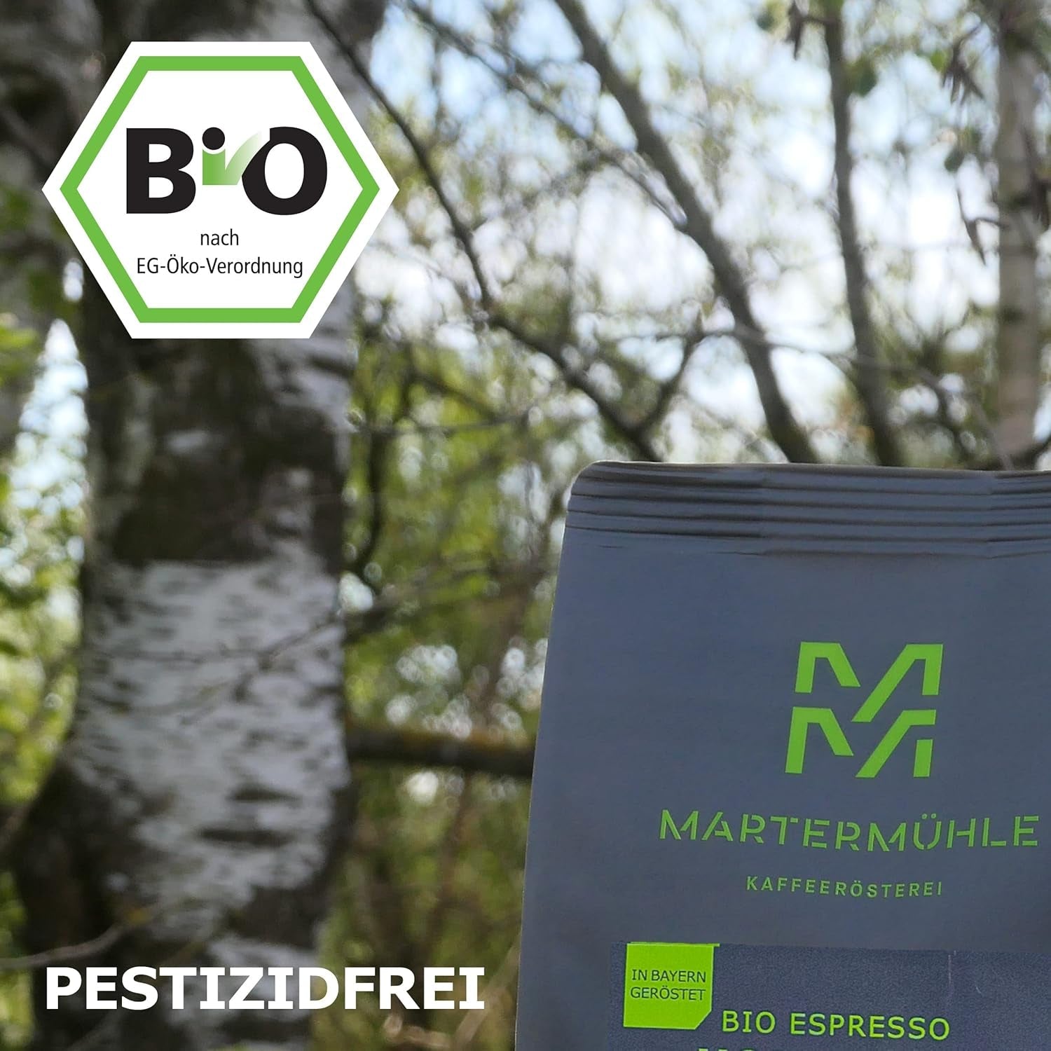 Martermühle Mexiko Bio Espressobohnen entkoffeiniert 1kg mittelkräftig I Arábica I Sabor: Turrón, Zartbitterschokolade I Ganze Bio Espresso-Bohnen schonend geröstet, säurearm