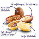 Mezcla para huevos Milka - Mezcla colorida de huevos de chocolate rellenos para Pascua, en cinco variantes - 350g