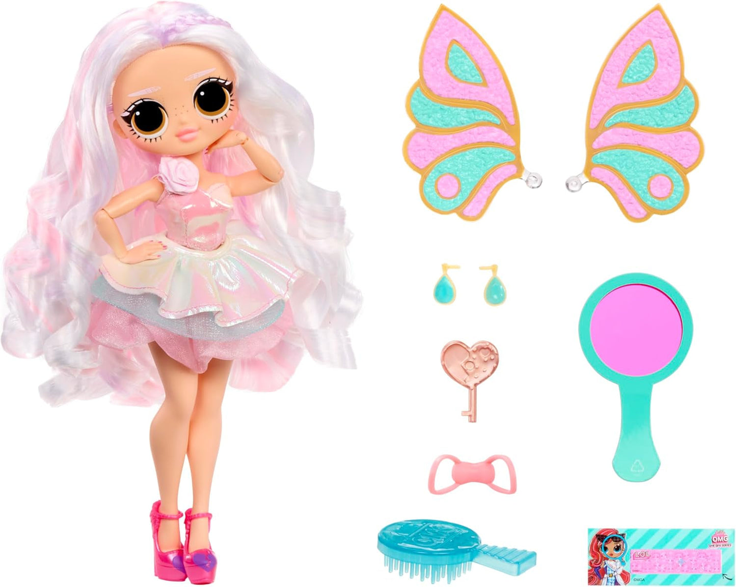 Jajaja ¡Sorpresa! Serie OMG Eye Spy - Hada - Incluye 1 muñeca con atuendo y accesorios, resolución de acertijos y descubrimiento sorpresa, 4 muñecas coleccionables