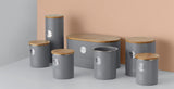 Colección LIVING, tarro de galletas con tapa | gris pastel | Caja de almacenamiento para galletas de 3,4 l | tarro de galletas de acero con tapa | Tarros herméticos de bambú con tapa Naty Shop Cajas de almacenamiento de alimentos