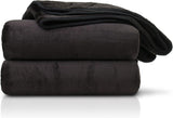 Amago - Cómoda manta, aspecto cachemira, 180 X 220 cm - Negro Beds and Blankets Besuche den Gözze-Store Default title