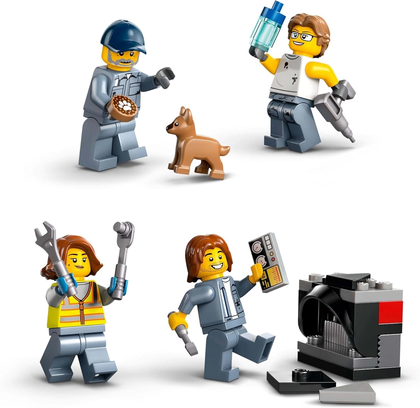 Depósito de chatarra con coches LEGO City - juguete con prensa de chatarra y grúa, 2 coches de juguete, 4 minifiguras funcionales y edificio de oficinas - regalos de cumpleaños para niños y niñas a partir de 8 años 60472 Besuche den LEGO-Store sets de construcción
