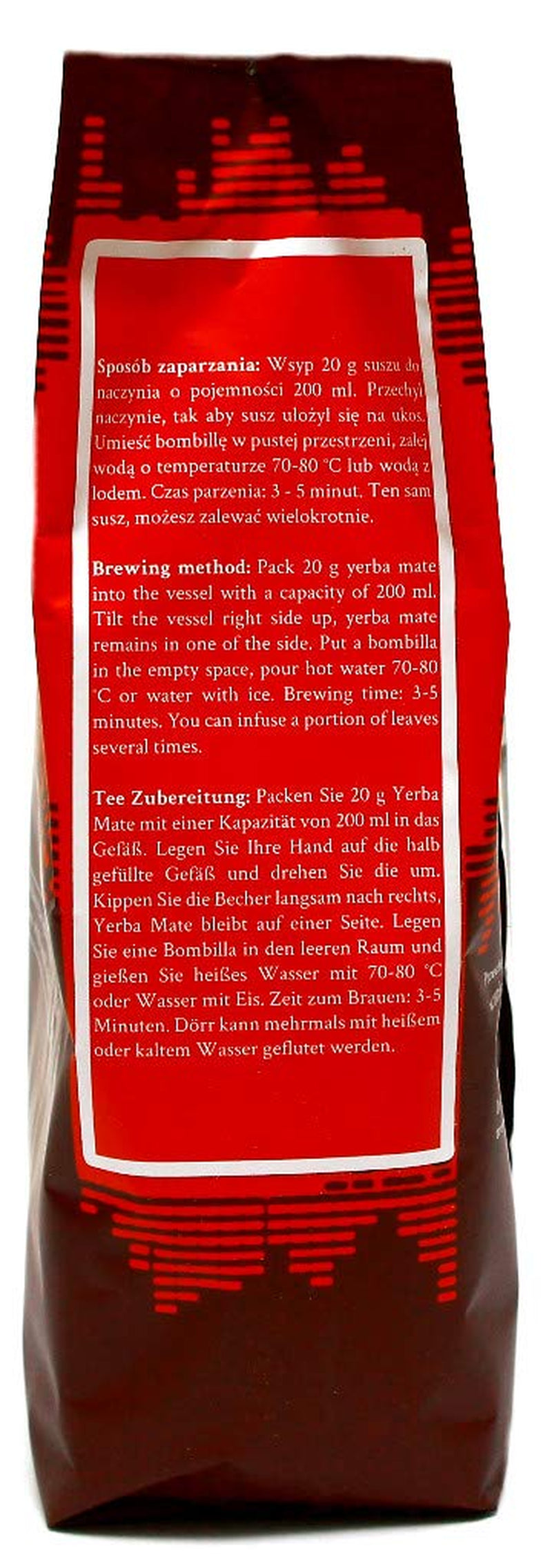Mate Tea Cafeína I Sin tostar, sin tallo y sin polvo Tradicional - Té Mate fuerte de Paraguay I Contenido de cafeína | Bebida energizante y desintoxicante 500 G I 0,5 Kg