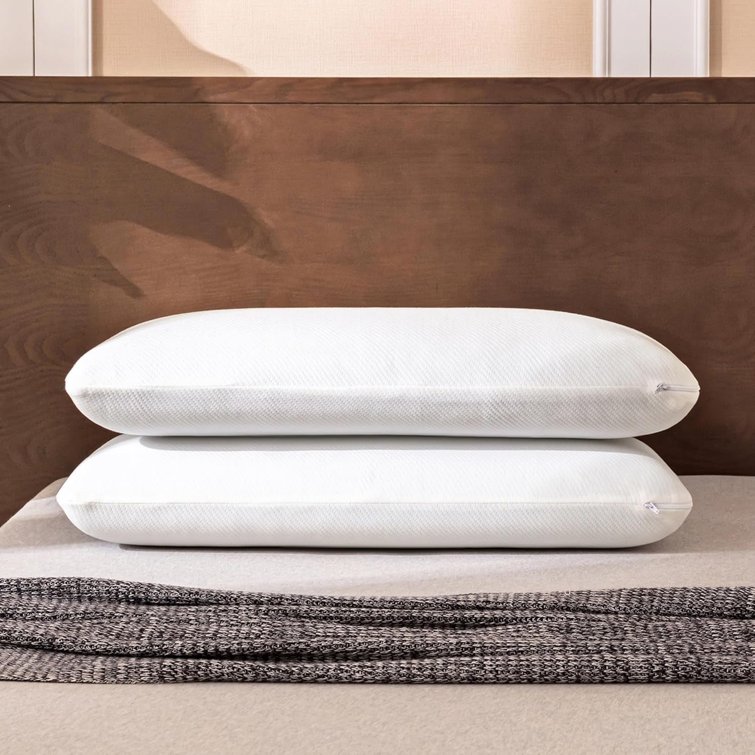 EGO HOME Almohada Viscoelástica Suave Almohada Ergonómica para Dormir Boca Arriba Almohada De Soporte Para El Cuello Con Funda Transpirable Y Lavable, Certificado Oeko-Tex, Almohada Para El Cuello 75X35Cm Perne Standard Naty Shop
