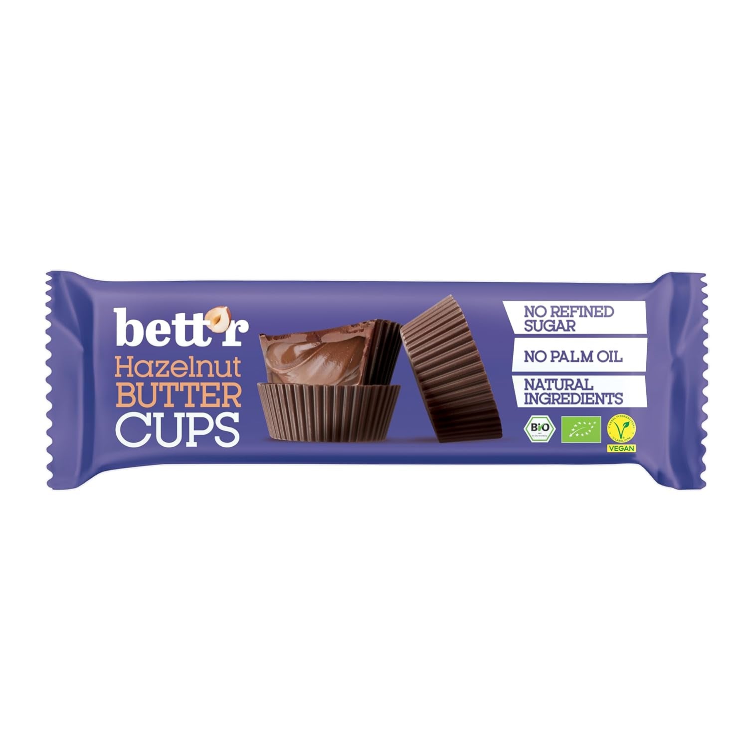 Ranúnculos de avellana orgánicos sin culpa de Bett'r. 100% vegano, sin gluten y sin lactosa - 12 x 39 g