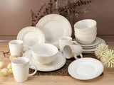 CreaTable, 23601, Serie Romantic Vintage, Vajilla de 16 piezas para 4, Servicio combinado de porcelana, Apto para lavavajillas y microondas, Fabricación de calidad