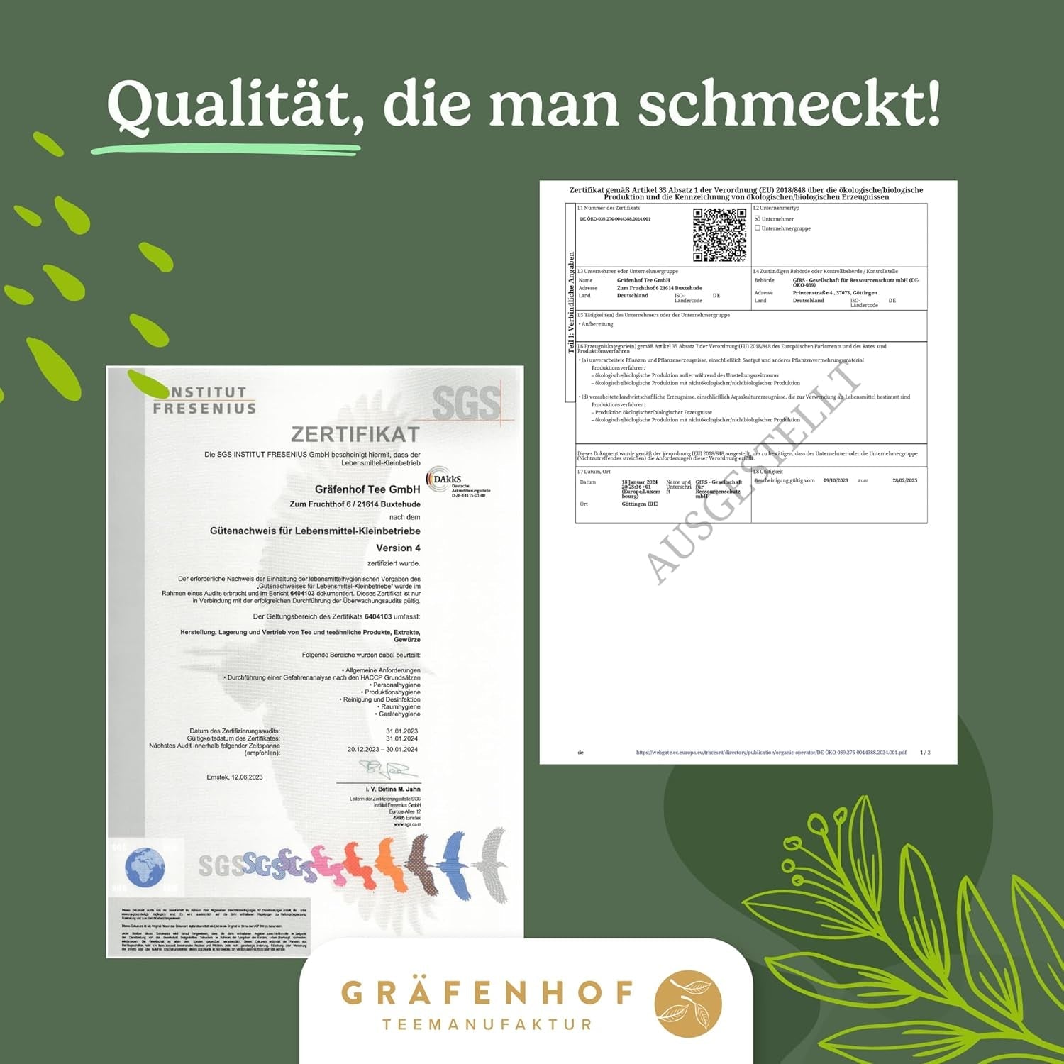Té de yerba mate orgánico El original 1 kg de té de mate suelto alto en cafeína Sin tostar Hojas de mate secadas al aire probadas en laboratorio Envasadas en Alemania Calidad premium Gräfenhof