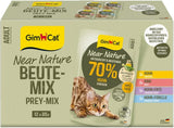 GimCat Near Nature Trial Mix 12 Pack - Alimento húmedo sin cereales para gatos a partir de 7 meses con una receta apropiada para su especie y presa específica - 12 sobres (12 x 85 g)