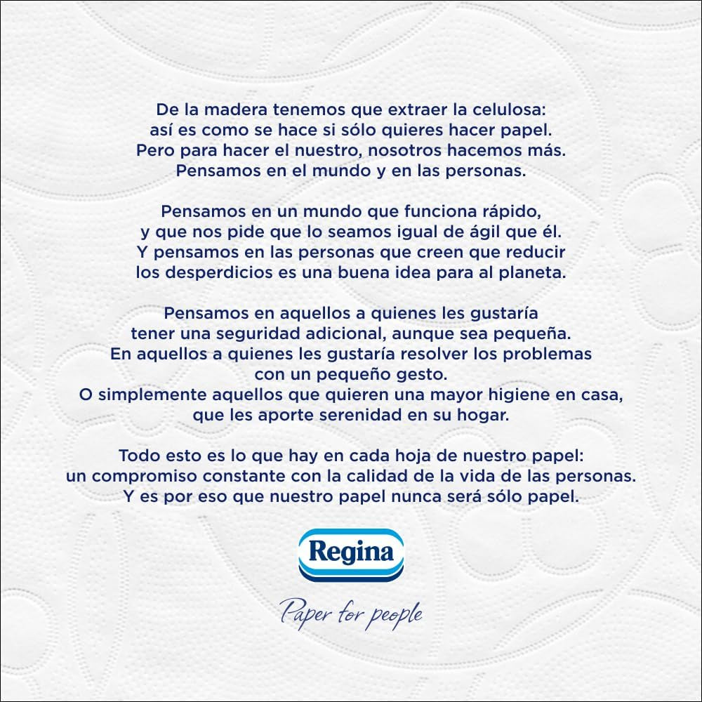 Regina Feeling - 42 rollos de papel higiénico, 175 hojas de tres capas, extracto de algodón natural y delicada fragancia, envases de plástico 60% reciclado, papel 100% certificado Fsc
