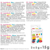 ScrapCooking, Set de 3 colorantes alimentarios en polvo: rojo, amarillo, azul, 3 x 5 gramos Naty Shop