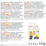 Scrapcooking - Juego de 3 colorantes alimentarios en polvo - Rojo Amarillo Azul - Colorante alimentario para hornear, pasteles, galletas, masa, fondant, pastel arcoíris - 4011