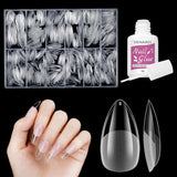 Uñas postizas cortas bailarina 500 Uds pegamento en 12 tamaños uñas artificiales Gel suave corto cobertura completa puntas de uñas para uñas de Gel cortas S