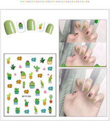 JMEOWIO Süße Nagelsticker Für Kinder 14 Blatt Nail Art Sticker Selbstklebend Nagelaufkleber Regenbogen Blumen Frucht Dekoration Nageldesign Zubehör