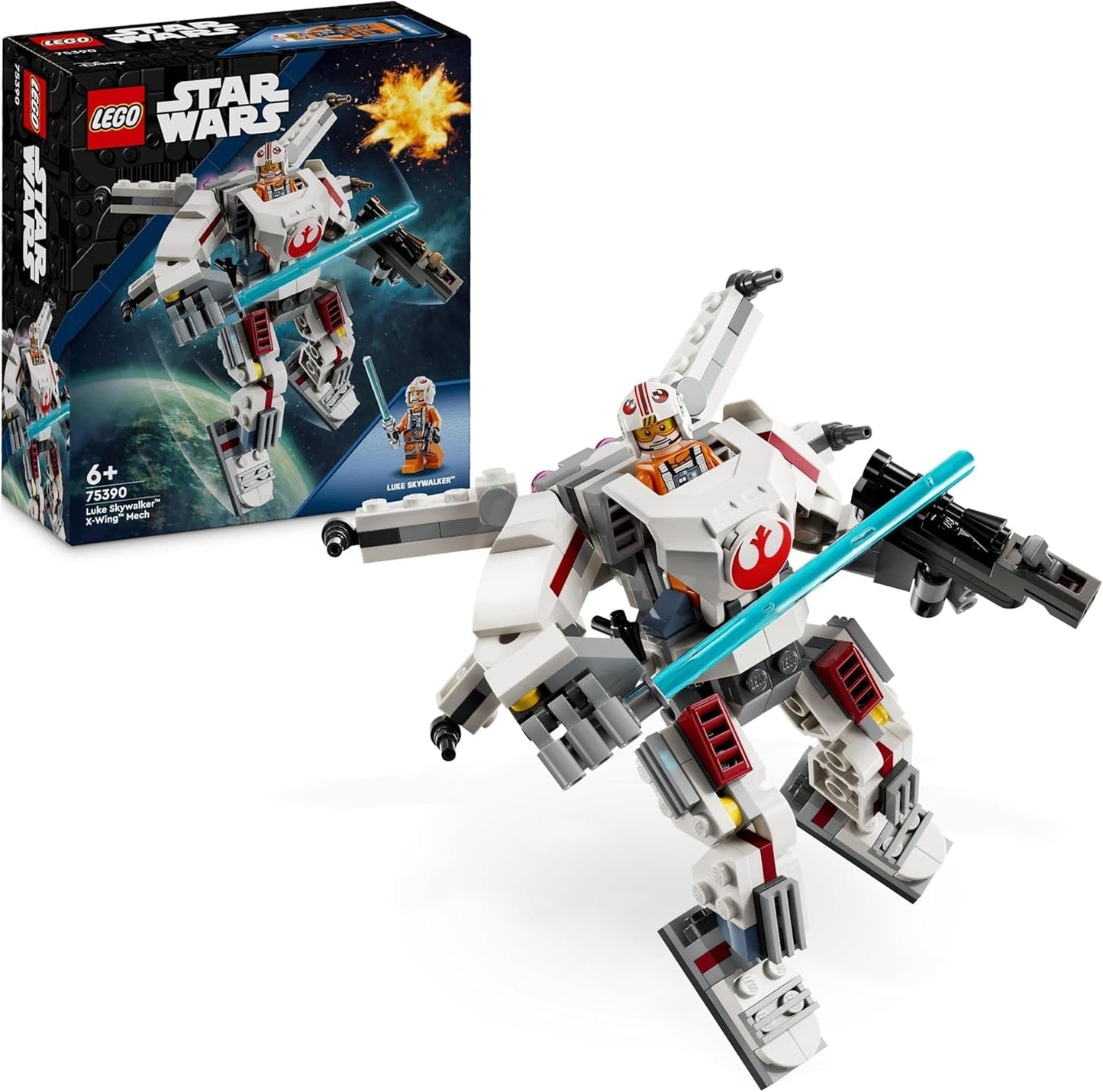 LEGO Star Wars Robot Ala-X de Luke Skywalker Ladrillos de juguete coleccionables Acción Aventura Idea de regalo para niños y niñas creativos a partir de 6 años 75390 Juegos de construcción Besuche den LEGO-Store Default Title